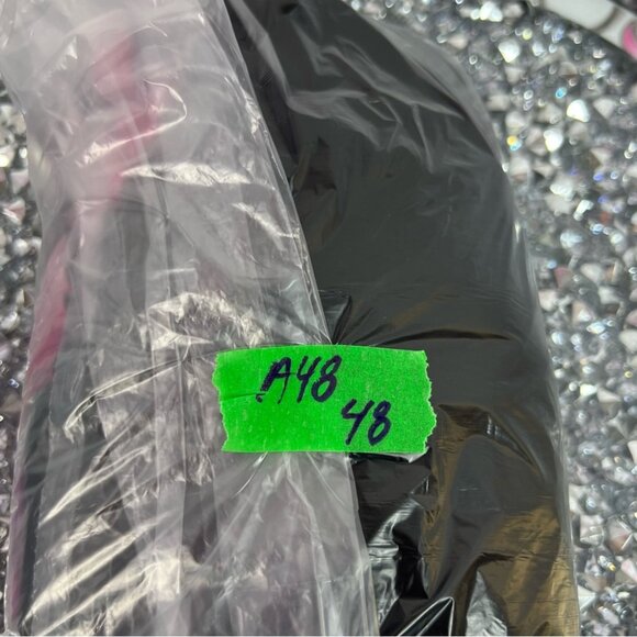 Bellissima long sleeve ruffle tiered ombré tie dye Black and Pink Striped Top - Picture 8 of 8